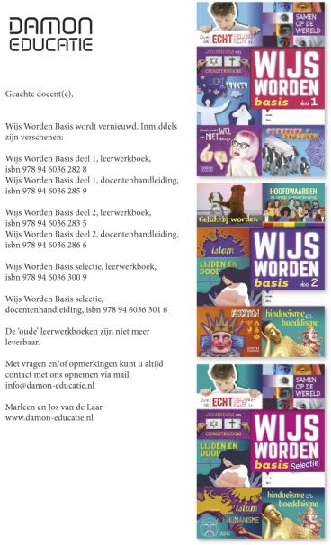 Belangrijk nieuws m.b.t. Wijs Worden Basis (dit is geen schoolboek)